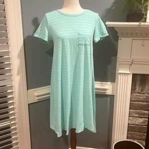 Lularoe XS light teal high lo Carly dress with small pocket